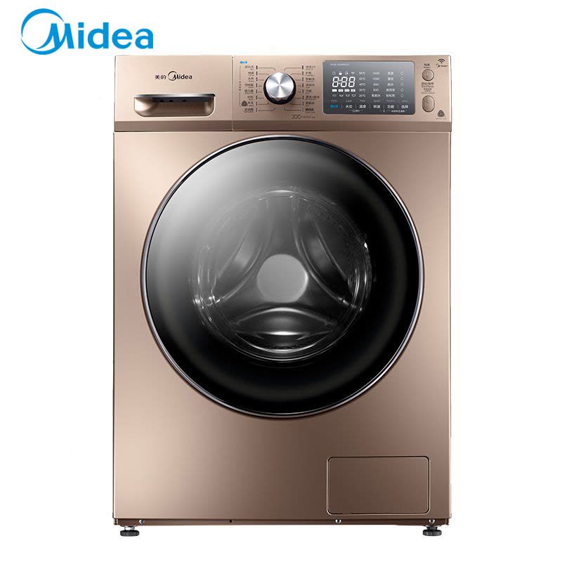 美的(Midea)MG100-1405WDQCG 10公斤全自动滚筒洗衣机 变频节能 家用 金色 智能操控 快净功能图片