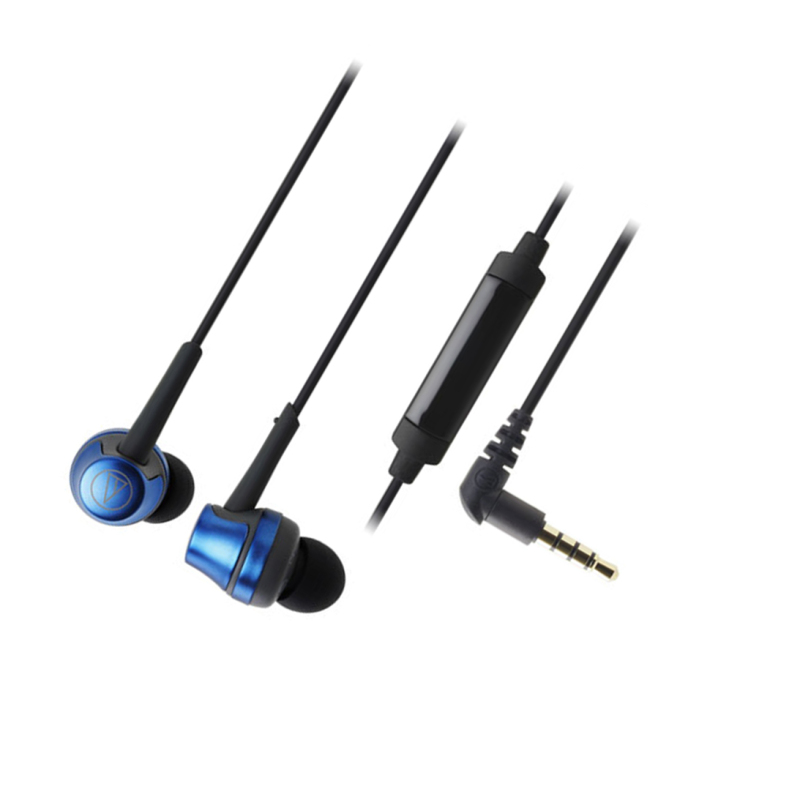 铁三角(audio-technica) ATH-CKR50iS 手机通话线控带麦入耳式耳机 (蓝色)