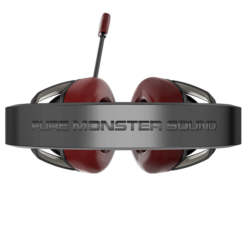 魔声(Monster)Fatal1ty FXM100 头戴式包耳游戏耳机 环绕立体声电竞装备 带耳麦电脑耳机 黑色