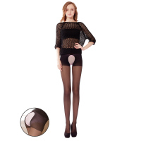 浪莎女款3条入厕免脱超薄包芯丝开裆丝袜