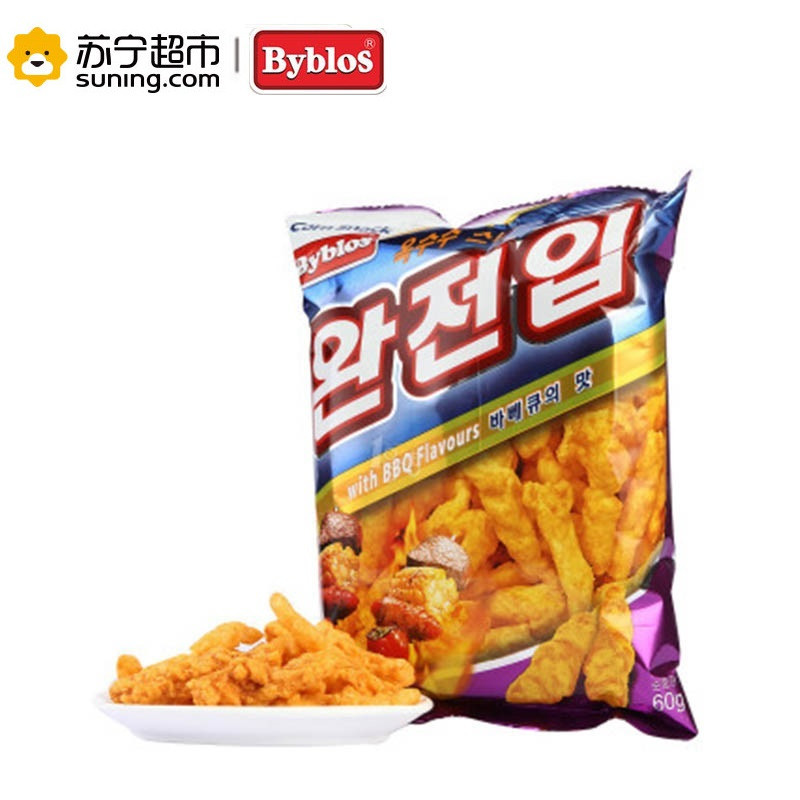 贝鲁斯烧烤味玉米棒 60g 进口膨化休闲零食 休闲旅行聚会零食 酥脆美味