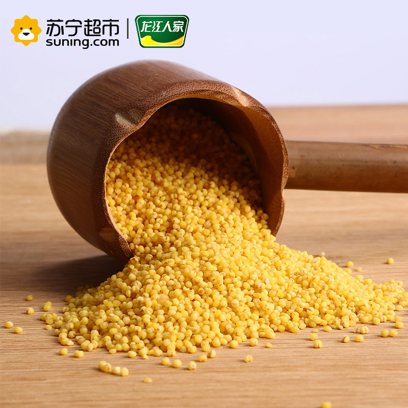 龙江人家 五谷杂粮 精品黄小米1kg(小黄米 月子米 小米粥 粗粮 粥米 大米伴侣 真空量贩装)