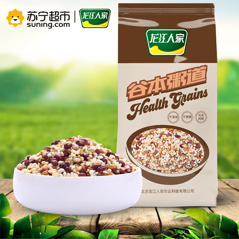 龙江人家 五谷杂粮 红豆薏仁粥米1kg袋装 (高粱米 江米 红大米 红小豆 糙米 薏仁 大米伴侣 粗粮粥米)