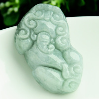 铭尚 缅甸玉器A货翡翠吊坠天然翡翠淡豆色貔貅挂件男女款招财貔貅