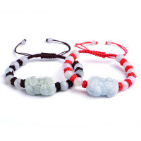 铭尚 天然翡翠貔貅手链本命年红绳手链翡翠玉貔貅手串男女时尚手工编织饰品礼物