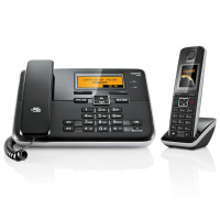 Gigaset C810 无绳电话机子机中文输入一拖一子母机(钢琴黑)