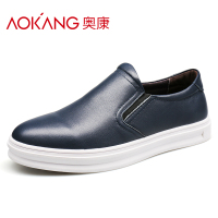 奥康男鞋 乐福鞋男皮鞋真皮男士休闲套脚透气板鞋子潮流