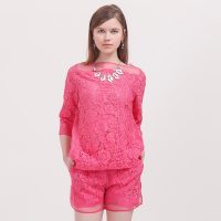 PROSPECT BIRD时尚淑女桑蚕丝欧根纱蕾丝开衫