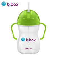 澳洲b.box婴儿水杯宝宝带刻度重力球训练吸管杯bbox儿童学饮杯240ml经典绿色款