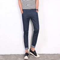 超音狼男装舒适夏季微弹牛仔长裤修身款2017-6023