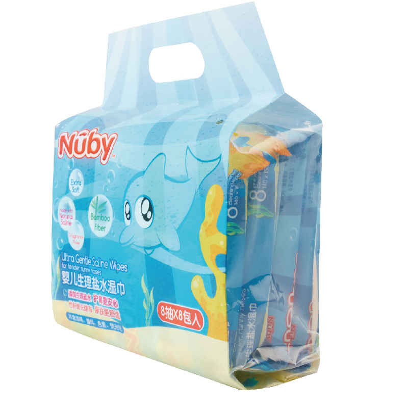 努比(Nuby)婴儿生理盐水湿巾（8抽）8包入9034