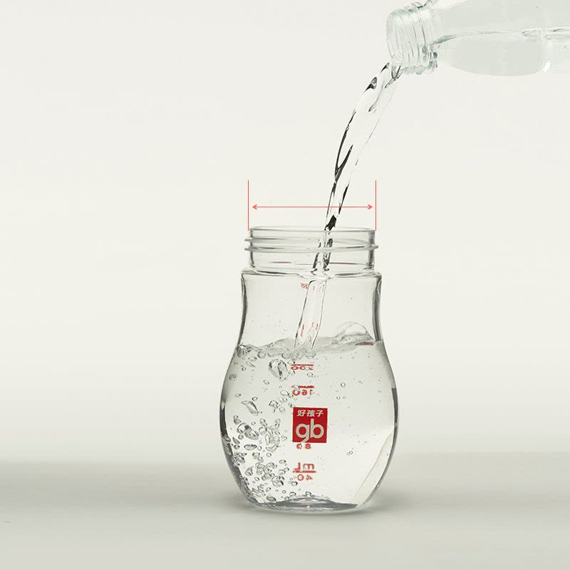 好孩子(gb)TRITAN吸管训练杯带握把240ml-灰绿(小饿魔形象系列) H80126图片