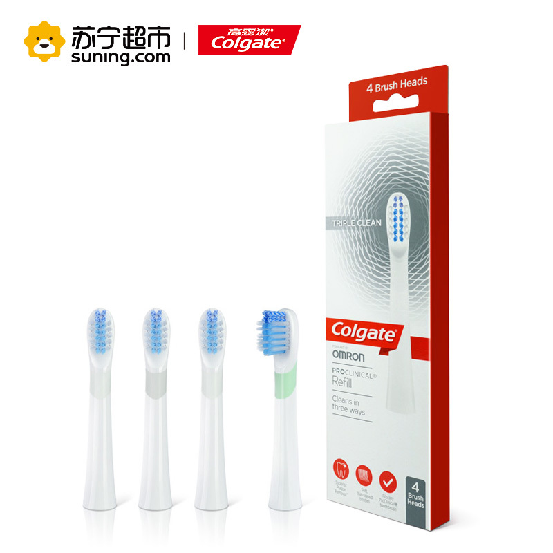 高露洁(Colgate)ProClinical三维洁净型牙刷替换刷头 4支装