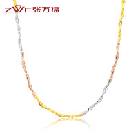 张万福18K白金黄金玫瑰金项链女士项链 蛇骨链DS-KXL0312