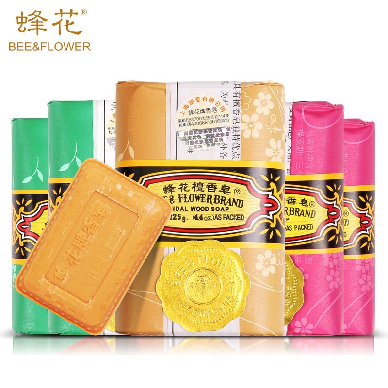 蜂花香皂 檀香皂 玫瑰皂 茉莉皂125g*6块组合装 国货上海香皂