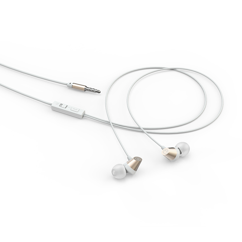 JOWAY乔威HP22线控耳机 入耳式手机音乐耳机耳麦3.5mm通用 土豪金色高清大图