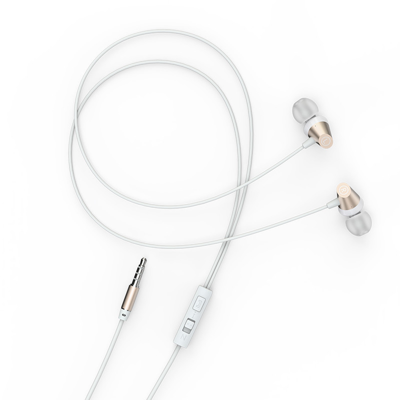 JOWAY乔威HP22线控耳机 入耳式手机音乐耳机耳麦3.5mm通用 土豪金色高清大图