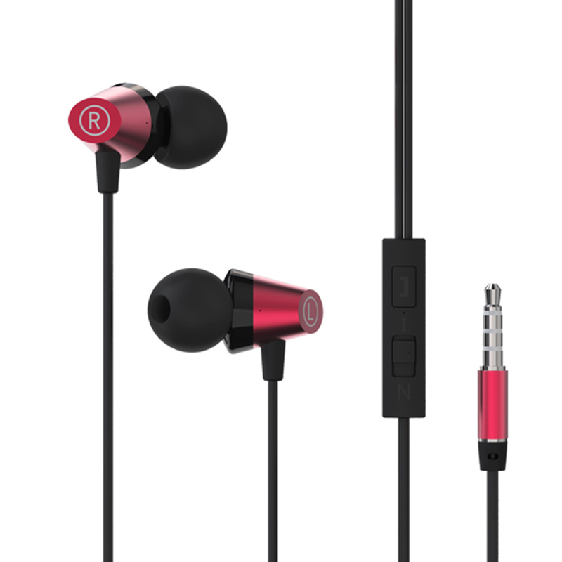 JOWAY乔威HP22线控耳机 入耳式手机音乐耳机耳麦3.5mm通用 红色