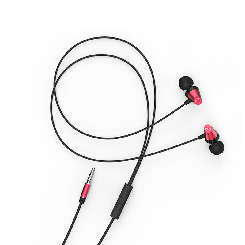 JOWAY乔威HP22线控耳机 入耳式手机音乐耳机耳麦3.5mm通用 红色