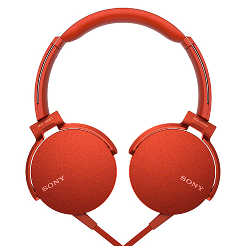 Sony/索尼 MDR-XB550AP 头戴式立体声免提通话耳机（红色）高清大图