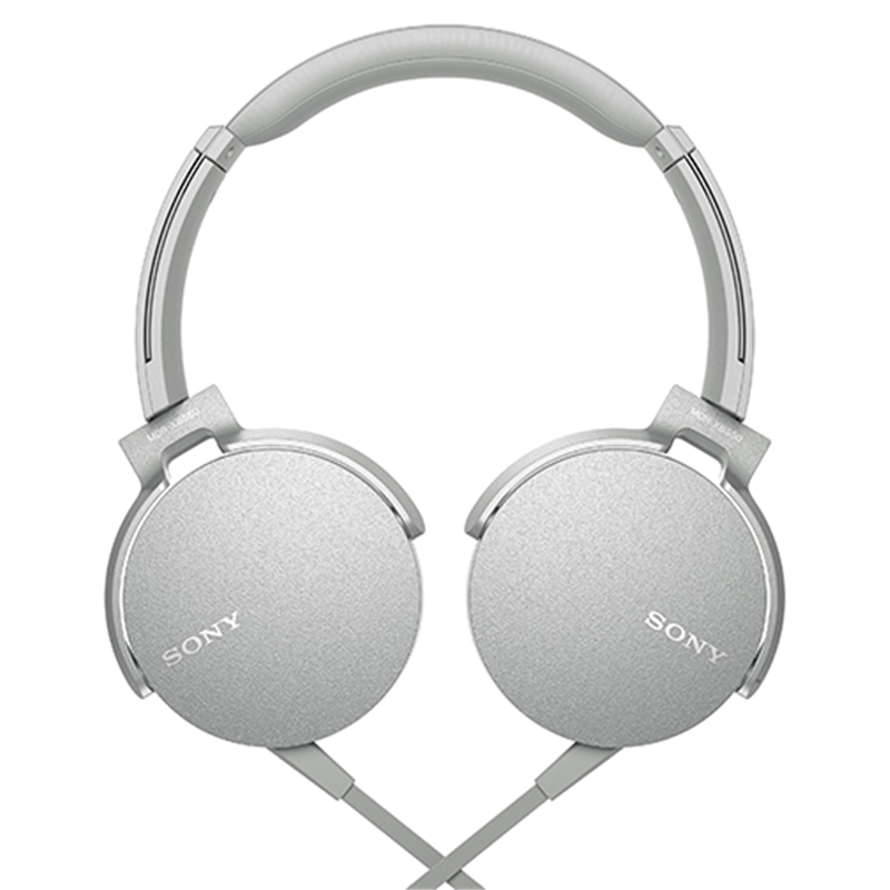 Sony/索尼 MDR-XB550AP 头戴式立体声免提通话耳机（浅灰白色）