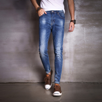 超音狼男装舒适夏季修身微弹牛仔长裤2017LD-503