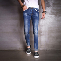 超音狼男装舒适夏季修身微弹牛仔长裤2017LD-506
