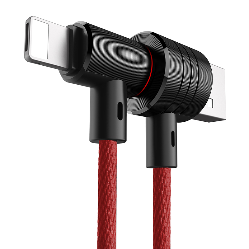 倍思Baseus苹果安卓数据线二合一磁吸适用苹果三星小米华为iphone6s/7/7plus/8/8p/X黑色壳+红色线