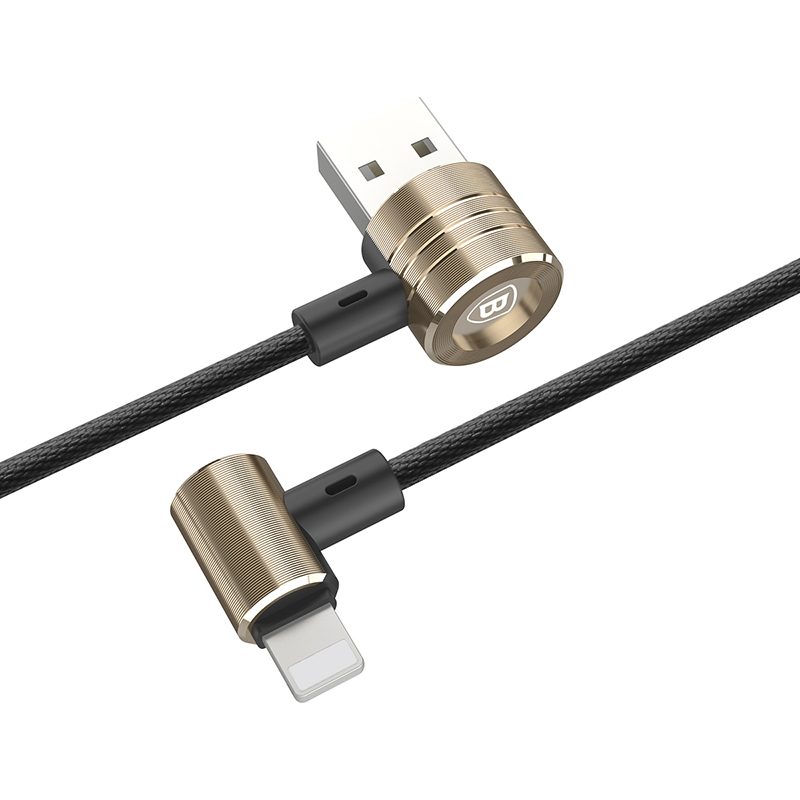倍思(BASEUS) 苹果/Iphone配件 数据线二合一两用充电线器 USB接口 金色壳+黑色线 1.2m