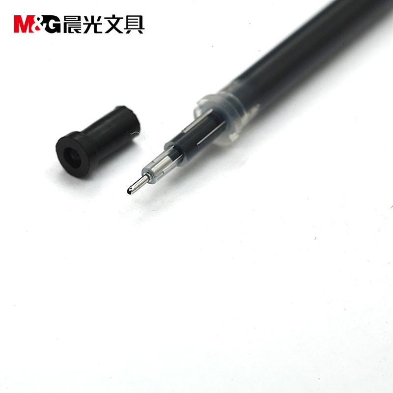 晨光考试必备中性笔芯AGR640C3 全针管0.5MM黑色水笔芯 60支装 蓝色高清大图