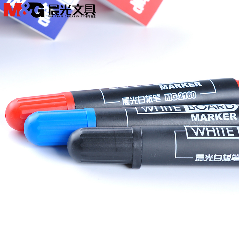 晨光白板笔MG2160 可擦白板笔 白板笔易擦水性笔办公大头白板笔 红色 48支装