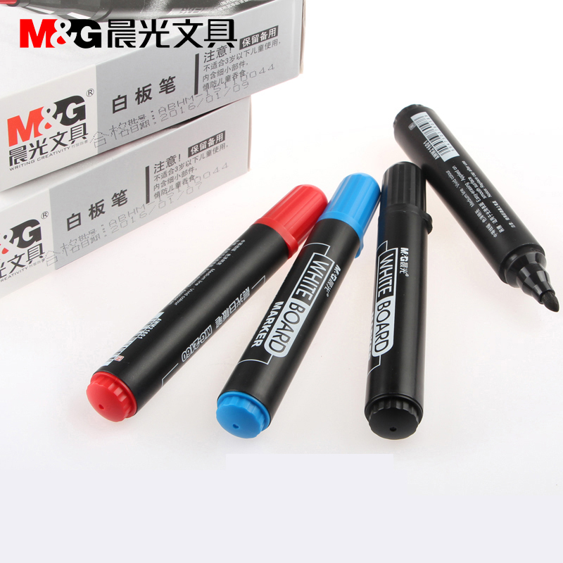 晨光白板笔MG2160 可擦白板笔 白板笔易擦水性笔办公大头白板笔 红色 48支装