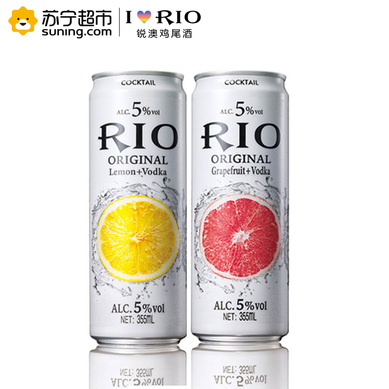 RIO锐澳本味系列5度预调鸡尾酒355ml*6罐 2种口味