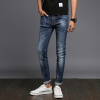 超音狼男装舒适透气夏季修身牛仔长裤韩版2017JX-3019