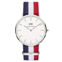 丹尼尔惠灵顿（DanielWellington）手表DW男表40mm银色边尼龙带超薄男士石英手表0203DW