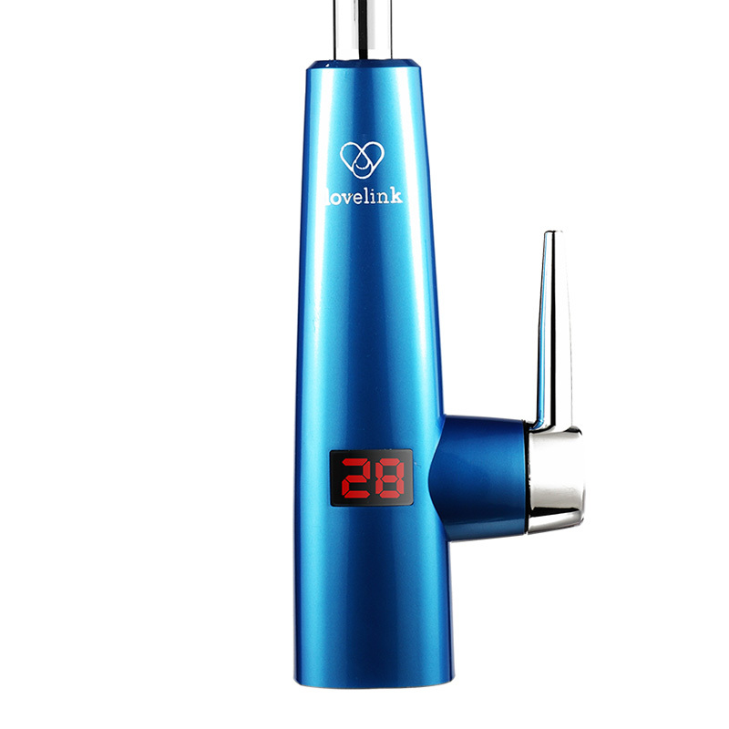 热恋(LoveLink)电热水龙头大弯(下进水)纳米数显1秒加热 冷热两用小厨宝 速热即热式电热水器 S7X3钻石蓝