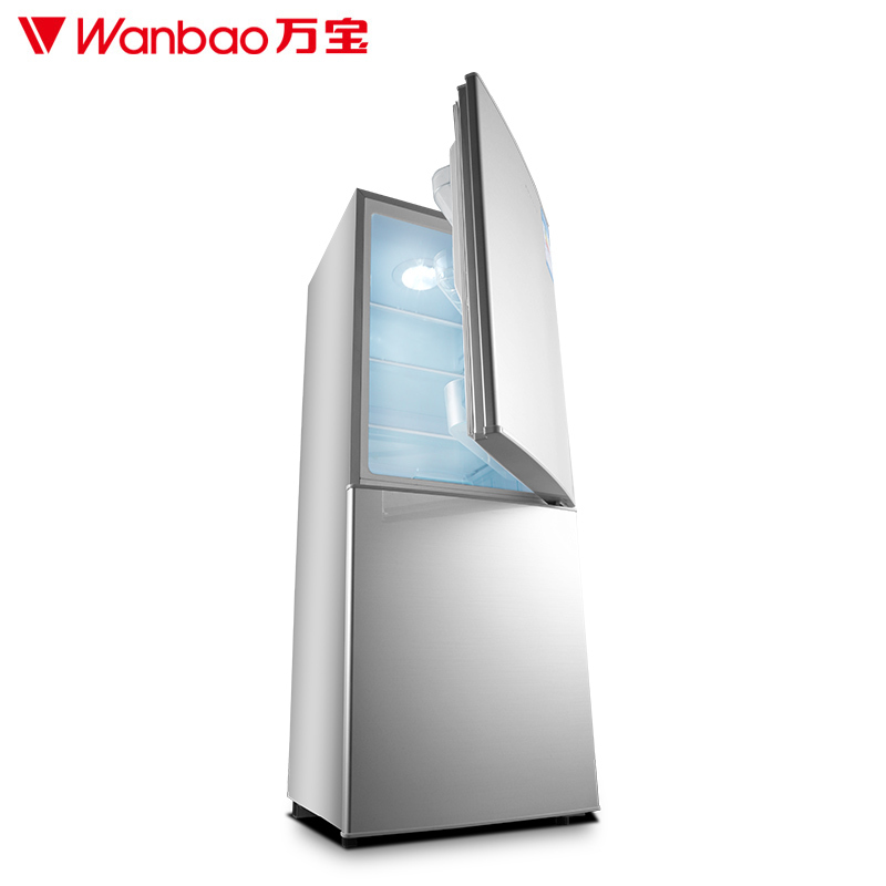 万宝(Wanbao)BCD-145KGJ 145升双门电冰箱 冷藏冷冻小冰箱 家用节能 迷你冰箱 小型冰箱(银色)