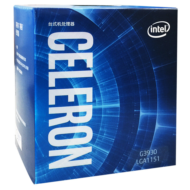 英特尔(intel)赛扬 G3930 盒装七代CPU处理器 双核心 2.9GHz LGA 1151 台式机处理器