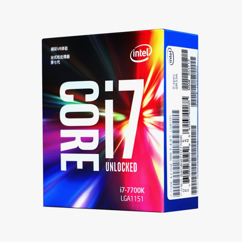英特尔(intel) i7-7700K 盒装七代CPU处理器 四核心 4.2GHz LGA 1151 台式机处理器