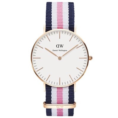 丹尼尔惠灵顿（Daniel Wellington）手表DW女表36mm金色边尼龙带超薄女士石英表0506DW