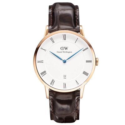 丹尼尔惠灵顿（DanielWellington）手表DW男表38mm金色边皮带男士石英手表带日历1102DW