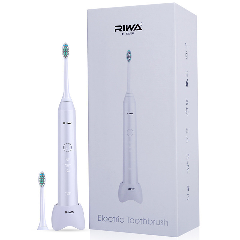 雷瓦(RIWA) RG-3301智能牙刷炫亮型声波电动牙刷三挡调节 白色