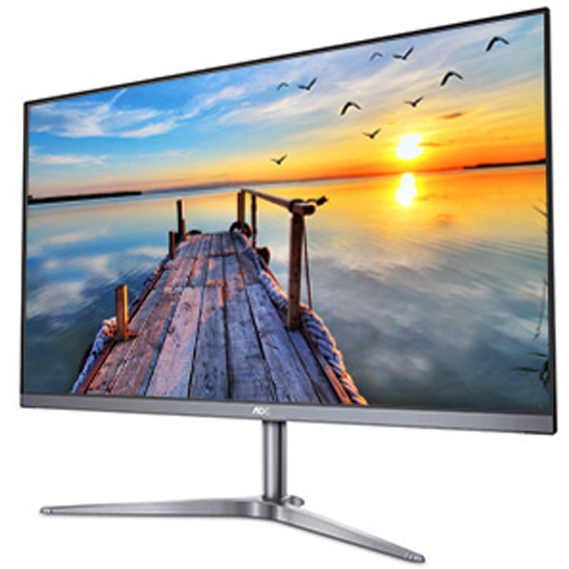 AOC 23.8英寸电脑显示器 M2489VXH/BS HDMI超薄VA屏 银黑色