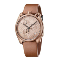 卡文克莱 CK手表男士新款 商务休闲三眼计时日历 时尚皮带防水夜光石英表 欧美品牌全国联保 亮皮 K6Z17TGK