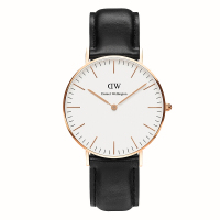 丹尼尔惠灵顿（Daniel Wellington）手表DW女表36mm表盘金色边皮带超薄女士石英手表0508DW