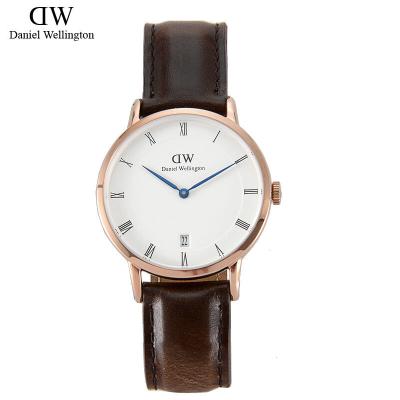 丹尼尔惠灵顿（DanielWellington）手表DW女表34mm金色边皮带女士石英手表带日历1133DW