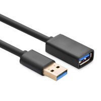 绿联 US129 USB3.0公对母延长线1米(黑色)