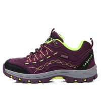 南极人登山鞋男春夏情侣款2017新款高帮牛皮绒徒步鞋耐磨透气防滑减震户外旅游鞋 8016