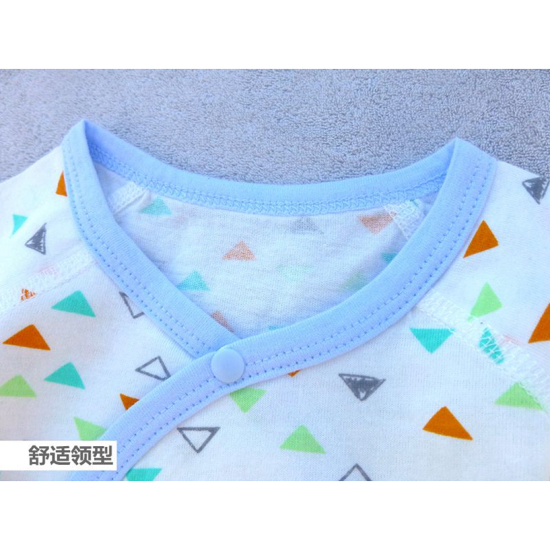 安笛贝乐婴幼儿通用春夏款婴幼儿天蓝色纯棉内衣新生儿带护手秋衣系带和服单件上衣52-59cm