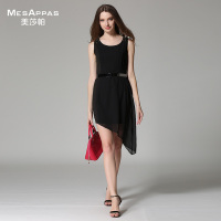 MesAppas美莎帕淑女气质个性不规则雪纺连衣裙